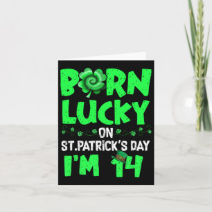 Tarjeta Día de San Patricio 14 cumpleaños Chica 14 años Ol