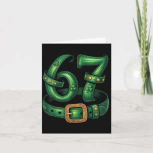 Tarjeta día de San Patricio 67 duende divertido 67 meme 