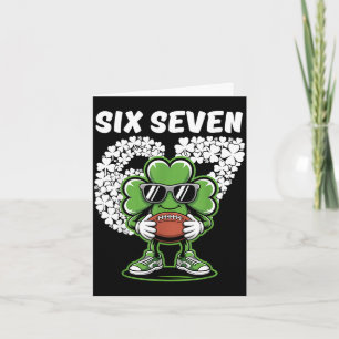 Tarjeta Día de San Patricio 67 trébol fútbol seis siete