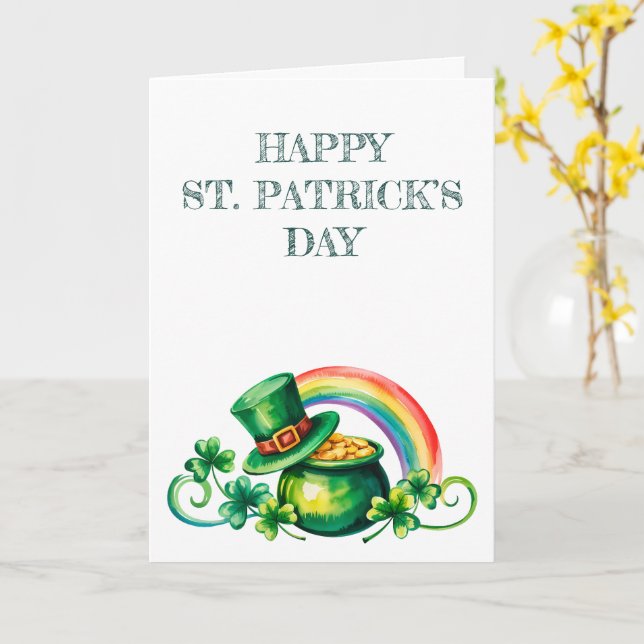 Tarjeta Día de San Patricio Acuarela (flor amarilla)