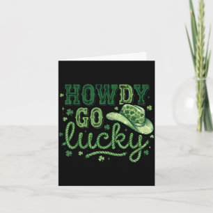 Tarjeta Día de San Patricio afortunado al estilo western i