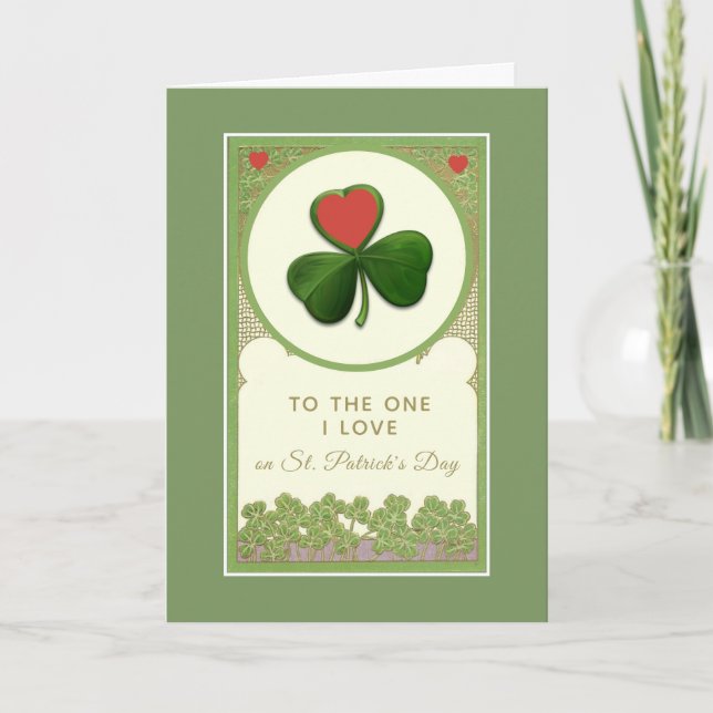 Tarjeta Día de San Patricio al que amo religioso (Anverso)