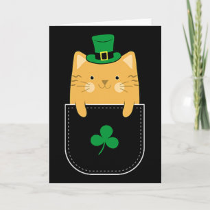 Tarjeta Día de San Patricio Amante de gatos irlandés