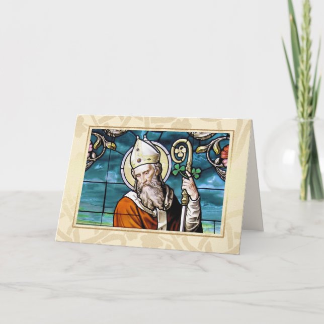 Tarjeta Día de San Patricio bendice a religiosos (Anverso)