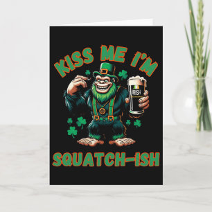 Tarjeta Día de San Patricio - Bigfoot irlandés - Bésame -