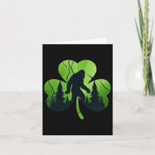 Tarjeta Día de San Patricio Bigfoot Sasquatch Trébol Irlan