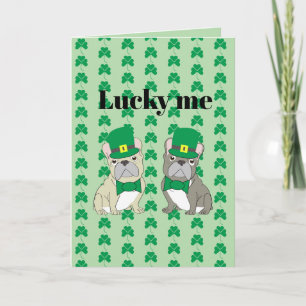 Tarjeta Día de San Patricio, Bulldog Francés 