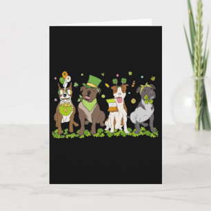 Tarjeta Día de San Patricio con adorable pitbull