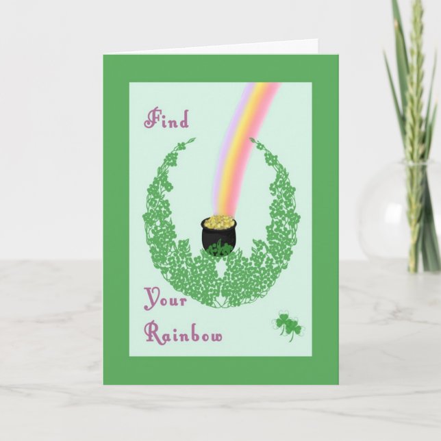 Tarjeta Día de San Patricio con diseño de Oro (Anverso)