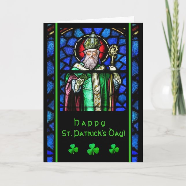 Tarjeta Día de San Patricio con oración y bendición (Anverso)