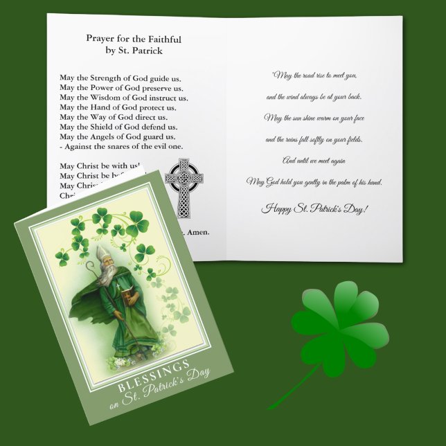 Tarjeta Día de San Patricio con oración y bendición (Subido por el creador)