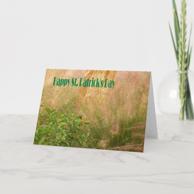 Tarjeta Día de San Patricio con plantas (Anverso)