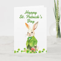 Día de San Patricio Conejo Verde Alegre Tréboles