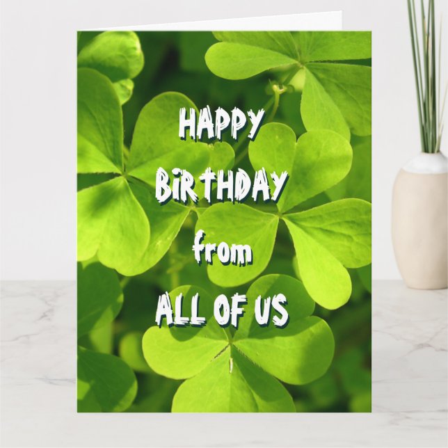 Tarjeta Día de San Patricio, cumpleaños irlandés desde tod (Anverso)