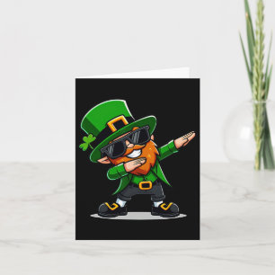 Tarjeta Día de San Patricio Dabbing Leprechaun Niños Chica