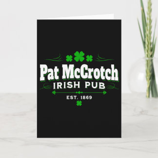 Tarjeta Día de San Patricio de humor irlandés novedad Pat 