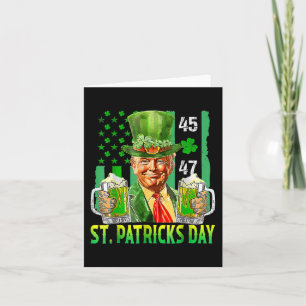 Tarjeta Día de San Patricio de la Bandera Americana Trump