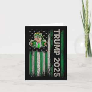 Tarjeta Día de San Patricio de la Bandera Americana Trump 