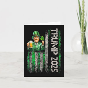 Tarjeta Día de San Patricio de la Bandera Americana Trump 