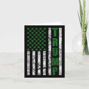 Tarjeta Día de San Patricio de la Bandera Americana Trump 