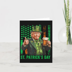 Tarjeta Día de San Patricio de la Bandera Americana Trump 