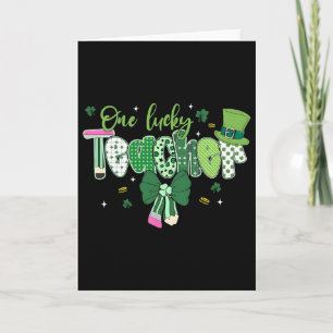Tarjeta Día de San Patricio de Saint Pattys Shamrock Un Té