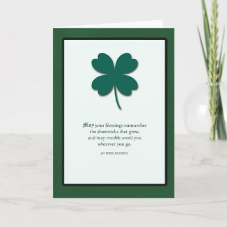 Tarjeta Día de San Patricio de Shamrocks Brillantes
