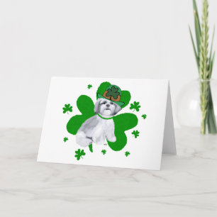 Tarjeta Día de San Patricio de Shih Tzu