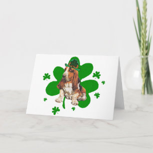 Tarjeta Día de San Patricio del Basset Hound