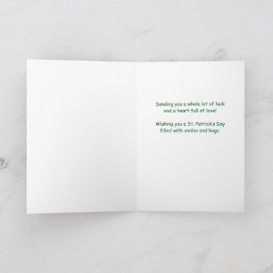 Tarjeta Día de San Patricio del nieto Jirafa linda Shamroc