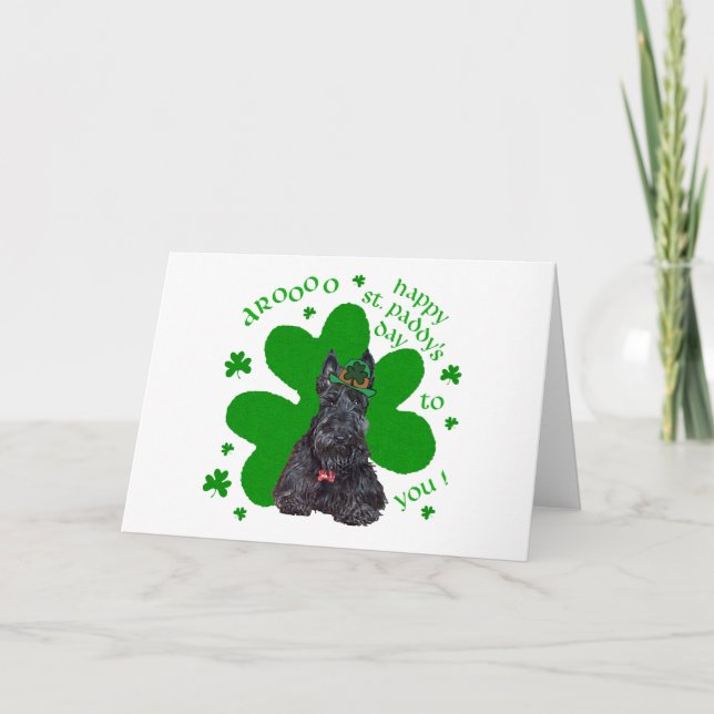 Tarjeta Día de San Patricio del Terrier Escocés (Anverso)