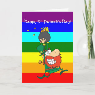 Tarjeta Día de San Patricio divertido Cartoon Personalizad