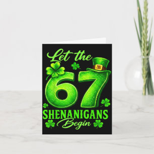 Tarjeta Día de San Patricio divertido meme seis siete 67 6