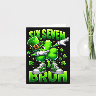 Tarjeta Día de San Patricio divertido Seis Siete Bruh 67 M