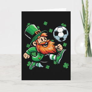 Tarjeta Día de San Patricio Duende Fútbol Santo Paddys Foo