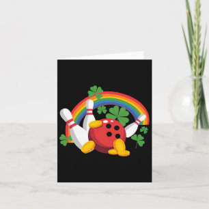 Tarjeta Día de San Patricio Duende Trébol de Bowling Diver