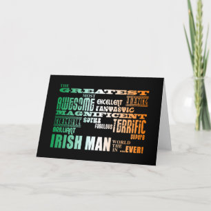 Tarjeta Día de San Patricio: el hombre irlandés más grande