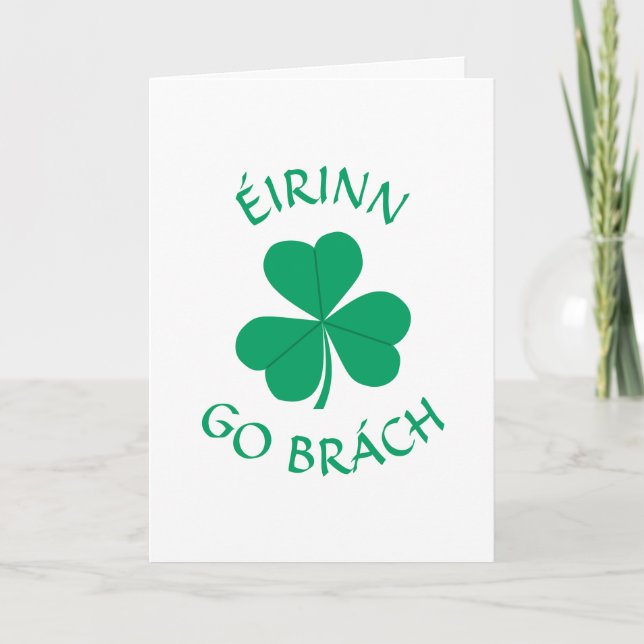 Tarjeta Día de San Patricio en gaélico (Anverso)
