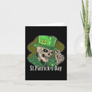 Tarjeta Día de San Patricio Esqueleto Trébol Divertido Sar