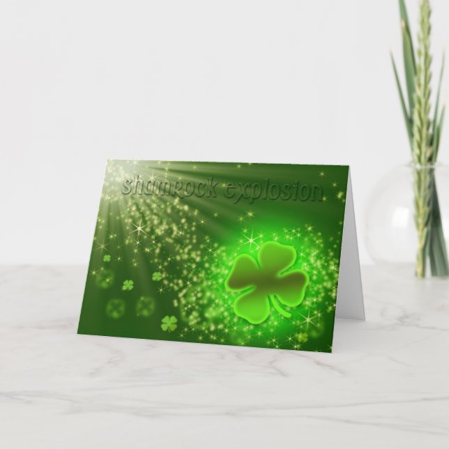 Tarjeta Día de San Patricio - Explosión de Shamrock - Dive (Anverso)