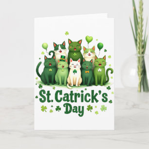 Tarjeta Día de San Patricio Gatos Mujeres de Saint Pattys