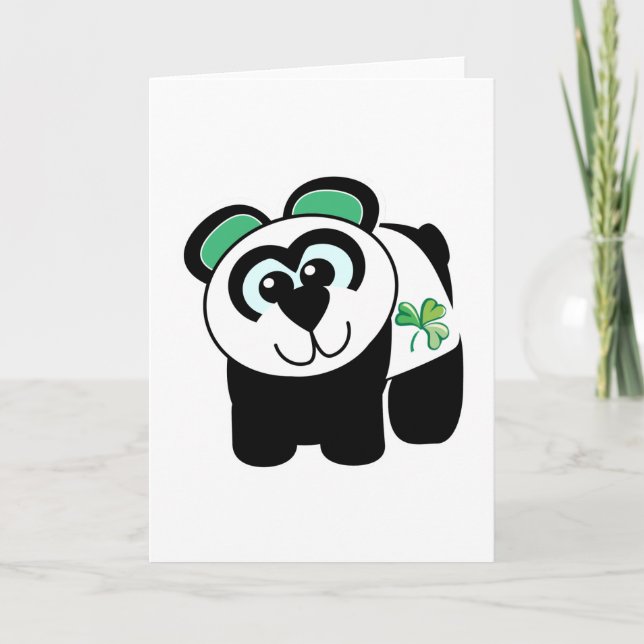 Tarjeta Día de San Patricio Goofkins panda (Anverso)