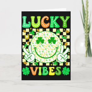 Tarjeta Día de San Patricio Groovy Vibraciones Afortunadas