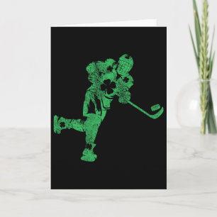 Tarjeta Día de San Patricio Hockey Chicos Irlandeses Día d
