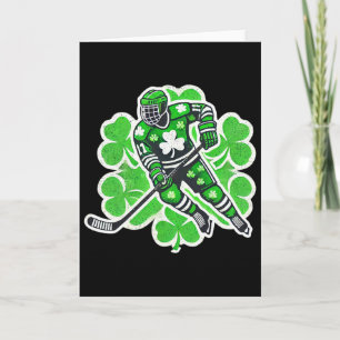 Tarjeta Día de San Patricio Hockey Chicos Irlandeses Día d