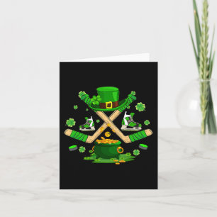 Tarjeta Día de San Patricio Hockey Irlandés Chicos San Pad