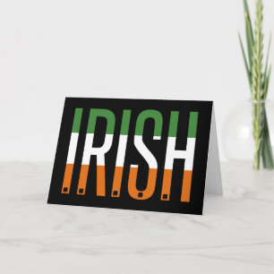 Tarjeta Día de San Patricio irlandés bandera de Irlanda tr