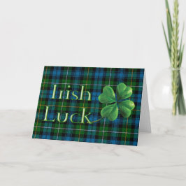 Tarjeta Día de San Patricio "Irlandés Luck Tartán"