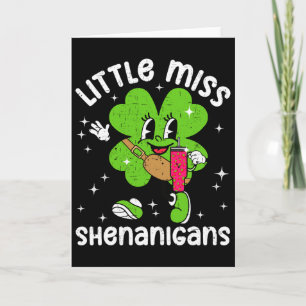 Tarjeta Día de San Patricio Little Miss Shenanigans Trébol