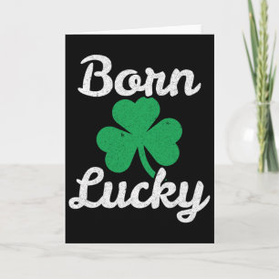 Tarjeta Día de San Patricio Nacido Afortunado Descendiente
